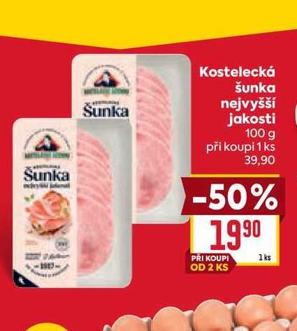Kostelecká šunka nejvyšší jakosti 100 g 
