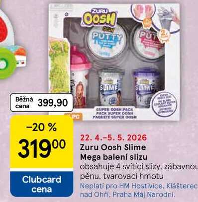 Zuru Oosh Slime Mega balení slizu, obsahuje 4 svítící slizy, zábavnou pěnu, tvarovací hmotu 