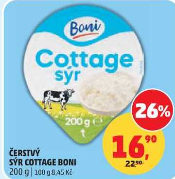 ČERSTVÝ SÝR COTTAGE BONI, 200 g  