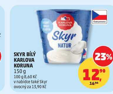 SKYR BÍLÝ KARLOVA KARLOVA KORUNA, 150 g