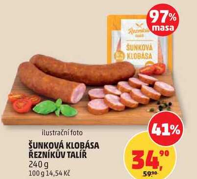 ŠUNKOVÁ KLOBÁSA ŘEZNÍKŮV TALÍŘ, 240g