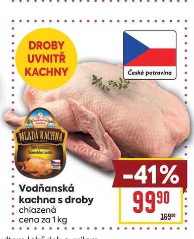 Vodňanská kachna s droby chlazená cena za 1kg