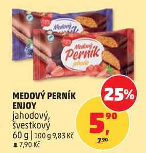 MEDOVÝ PERNÍK ENJOY jahodový, 60 g