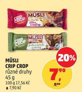 MÜSLI CRIP CROP různé druhy, 45 g  