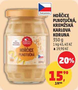 HOŘČICE PLNOTUČNÁ, KREMŽSKÁ KARLOVA KORUNA, 350 g  