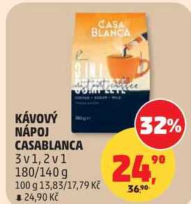KÁVOVÝ NÁPOJ CASABLANCA 3v1, 2v1, 180/140 g 