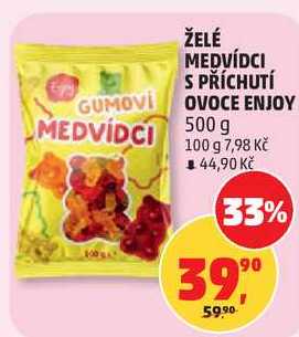 ŽELÉ MEDVÍDCI S PŘÍCHUTÍ OVOCE ENJOY, 500 g
