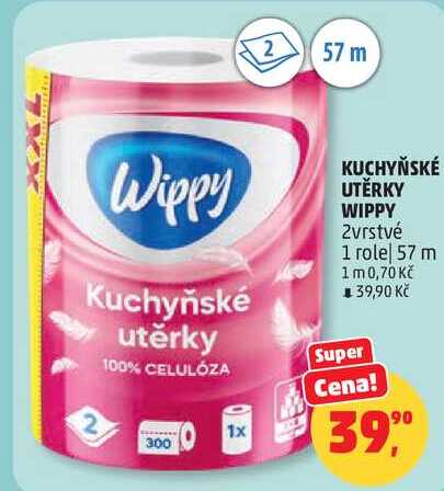 KUCHYŇSKÉ UTĚRKY WIPPY 2vrstvé, 1 role