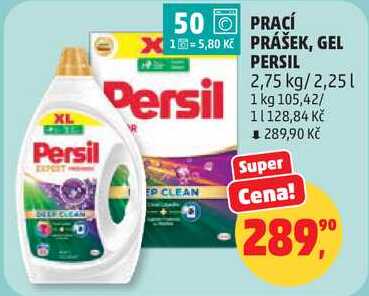 PRACÍ PRÁŠEK, GEL PERSIL, 2,75 kg/2,25 l