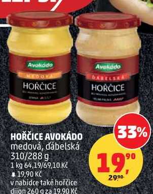 AVOKÁDO hořčice medová, dábelská, 310/288 g  