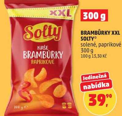 BRAMBŮRKY XXL SOLTY solené, paprikové, 300 g 