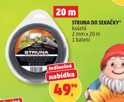 STRUNA DO SEKAČKY kulatá 2 mm x 20 m, 1 balení 