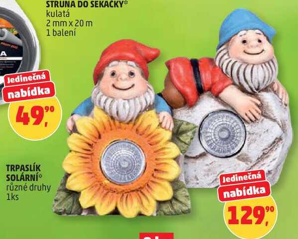 TRPASLÍK SOLÁRNÍ různé druhy, 1 ks  