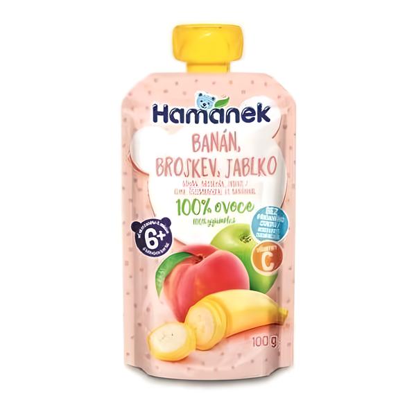 Hamánek 100% ovoce Banán, broskev, jablko