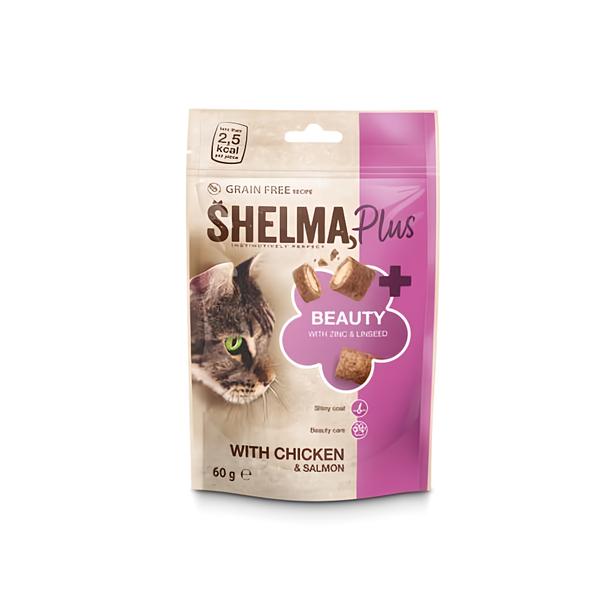 Shelma Snack GF kočka Beauty,polšt,kuře,hovězí,losos