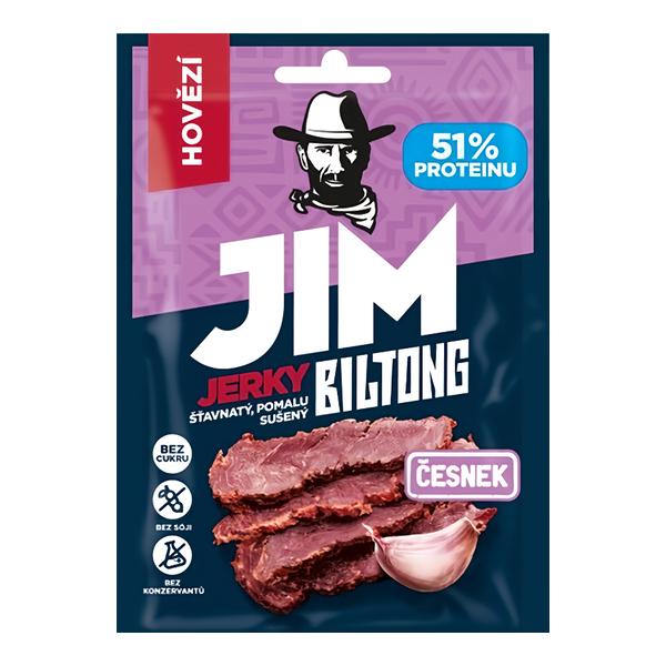 Jim Jerky Biltong hovězí česnek