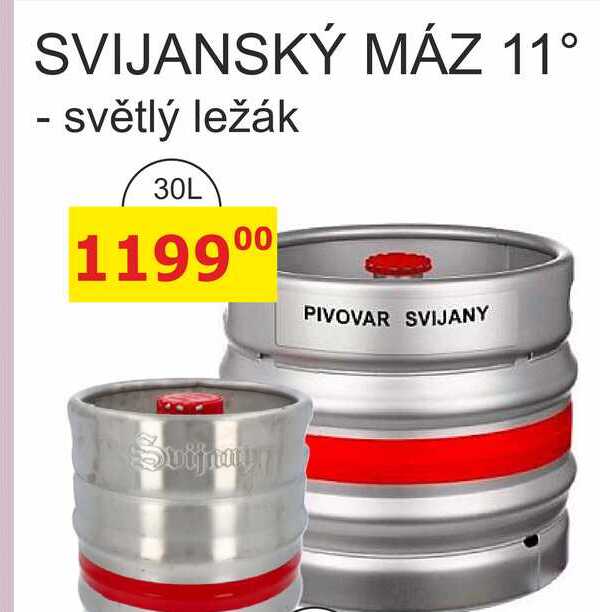 SVIJANSKÝ MÁZ 11° - světlý ležák 30L sud