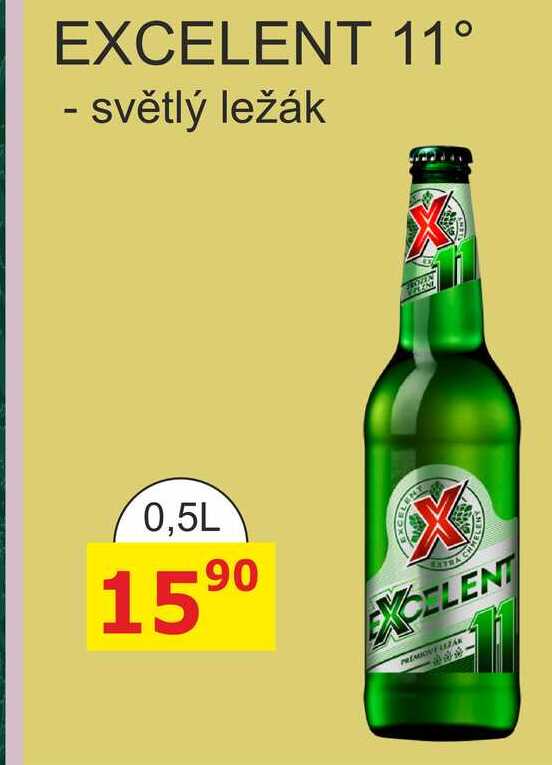 Gambrinus Excelent 11°, světlý ležák 0.5l