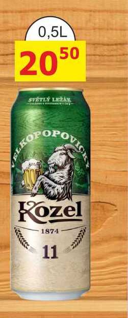Velkopopovický Kozel 11°, světlé pivo (plechovka) 0.5l
