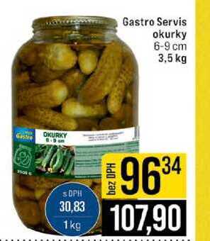 Gastro Servis okurky 6-9 cm 3,5 kg