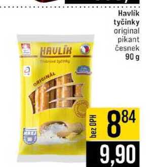 Havlík tyčinky original pikant a česnek 90 g 