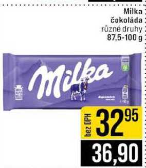 Milka čokoláda různé druhy 2 87,5-100 g 