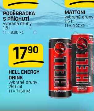 HELL ENERGY DRINK vybrané druhy 250 ml