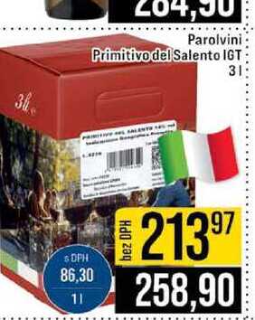 Parolvini Primitivo del Salento IGT 3l