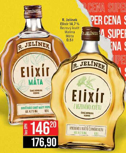 R. Jelínek Elixir 14.7 % Bezový květ Malina Máta 0,5l