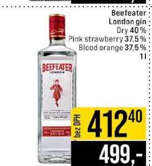Beefeater London gin Dry 40% Pink strawberry 37.5% Blood orange 37.5% 1l
