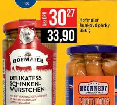 Hofmaier šunkovė párky 380 g