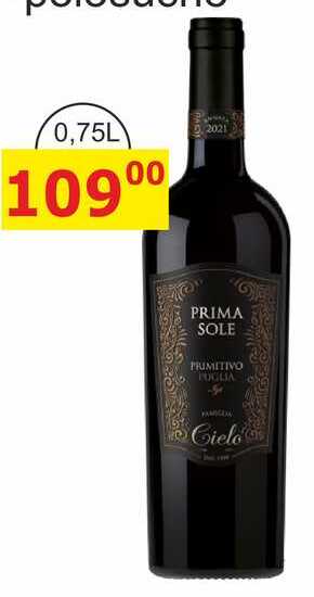 PRIMASOLE PRIMITIVO - ITÁLIE 0,75l