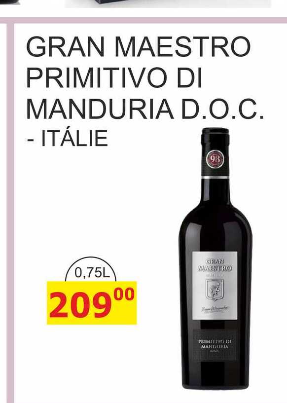 GRAN MAESTRO PRIMITIVO DI MANDURIA D.O.C. - ITÁLIE 0,75l