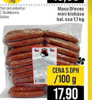 Maso Dřevec mini klobása bal.cca 1,1 kg 100g