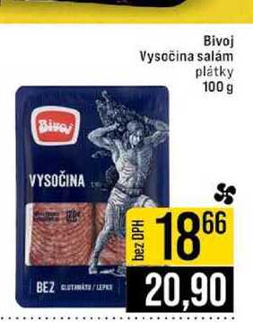 Bivoj Vysočina salám plátky 100 g 