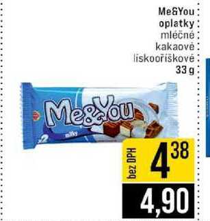 Me&You oplatky mléčné kakaovė liskooříškovė 33g