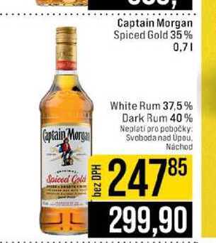 Captain Morgan Spiced Gold 35% 0,7l White Rum 37,5% Dark Rum 40% 