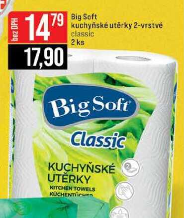 Big Soft kuchyňské utěrky 2-vrstvé classic 2 ks 
