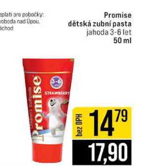 Promise dětská zubní pasta jahoda 3-6 let 50 ml