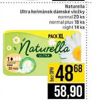 Naturella Ultra heřmánek dámské vložky normal 20 ks normal plus 18 ks night 14 ks 