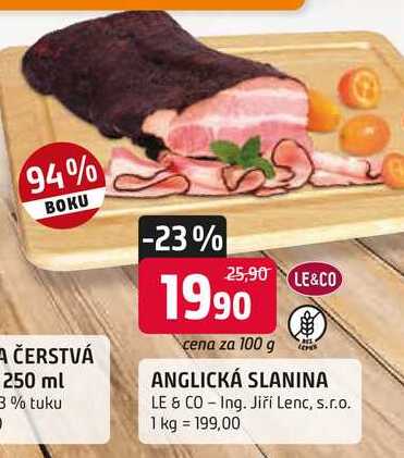 LE & CO ANGLICKÁ SLANINA 100 g