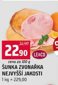 ŠUNKA ZVONAŘKA NEJVYŠŠÍ JAKOSTI 100g