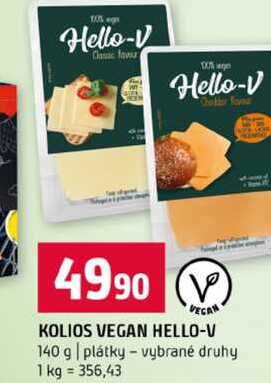 KOLIOS VEGAN HELLO-V 140 g plátky vybrané druhy 
