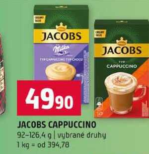 JACOBS CAPPUCCINO 92-126,4 g vybrané druhy 