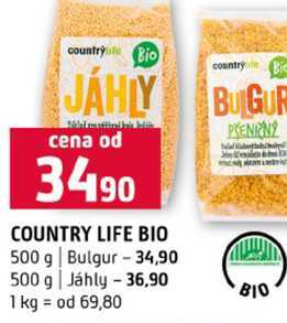 COUNTRY LIFE BIO 500 g Bulgur 500 g Jáhly