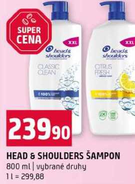 HEAD & SHOULDERS ŠAMPON 800 ml vybrané druhy 