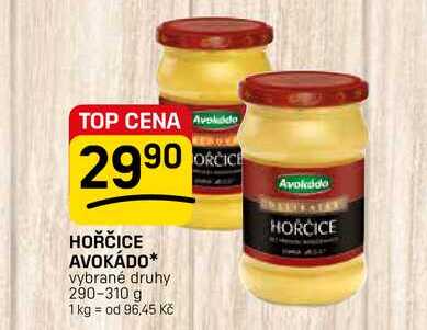 HOŘČICE AVOKÁDO* vybrané druhy 290-310 g 