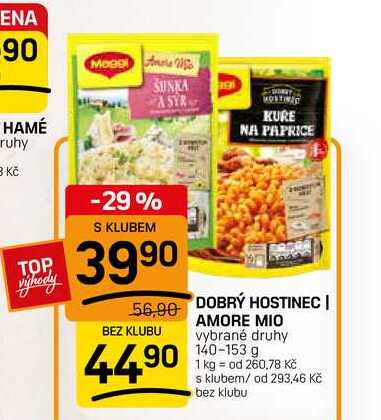 DOBRÝ HOSTINEC | AMORE MIO vybrané druhy 140-153 g 