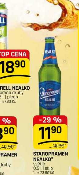 STAROPRAMEN NEALKO* světlé 0,5l