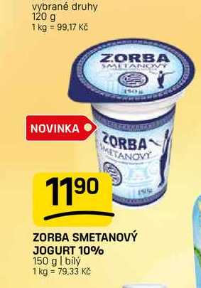 ZORBA SMETANOVÝ JOGURT 10% 150 g